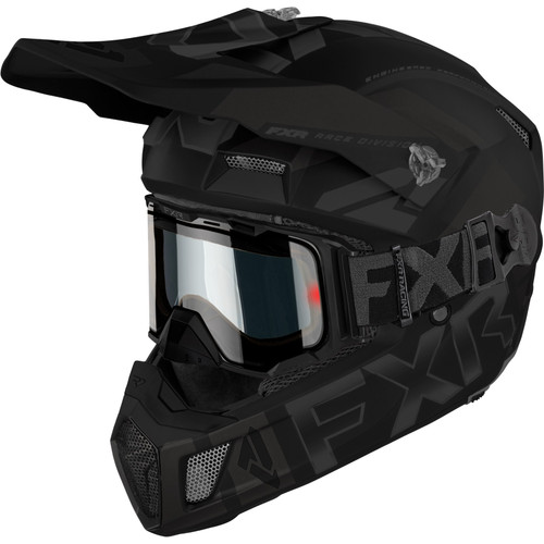FXR Clutch Cold Stop Snow Helmet w/QRS Electric Goggles
