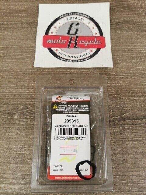NOS ALL BALLS YAMAHA YFM600 GRIZZLY CARBURATOR REBUILT KIT 26-1371 J54