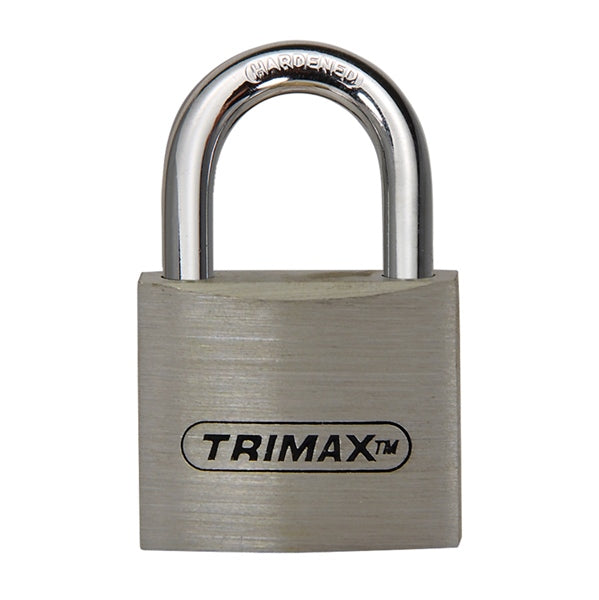 TRIMAX PADLOCK ALU 40X34MM W/CASE HARD STEEL TPAL40