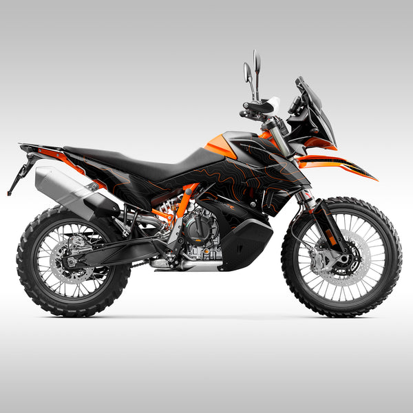 GRAPHICS KIT - 2019–2022 KTM 790 / 890 ADVENTURE - BLACK TOPO