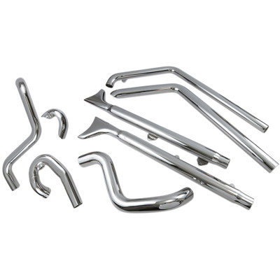 Bassani Xhaust 2001-2012 Harley-Davidson Softail Standard EFI FXSTI True Duals Exhaust System with Fishtail Mufflers with Baffles - 33"
