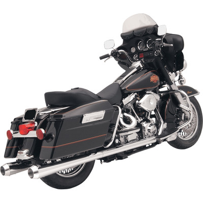 Bassani Xhaust 2010-2016 Harley-Davidson Electra Glide Ultra Limited FLHTK Megaphone Slip-On Mufflers - Chrome/Polished Tapered Standard Baffle