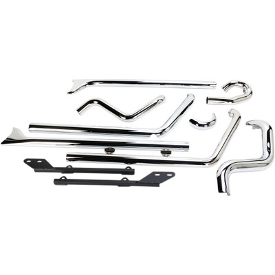 Bassani Xhaust 2016-2017 Harley-Davidson Fat Boy S FLSTFBS True Duals Exhaust System with Fishtail Mufflers without Baffles - 36" - 1-7/8" Muffler