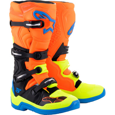 Alpinestars #2015015-4755-14 - Tech 5 Boots - Orange Fluorescent/Blue/Yellow Fluorescent - US 14 / EU 49.5
