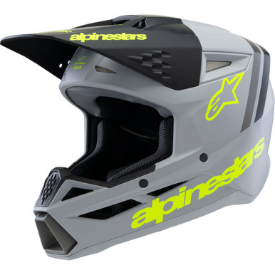 Alpinestars #8301825-9510-YS - Youth SM3 Helmet - Radium - Matte Gray/Black/Yellow Fluo - Small