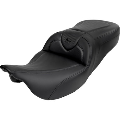 Saddlemen #808-07B-185B0 - Roadsofa™ Seat - with Backrest - Carbon Fiber - Black Stitch - FL '08-'19