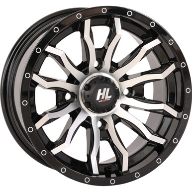 High Lifter #14HL21-1137 - Wheel - HL21 - Front/Rear - Gloss Black w/Machined - 14x7 - 4/137 - 4+3 (+10 mm)