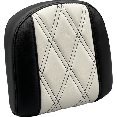 LE Pera #L-SBP03GT/HR1 - Sissy Bar Pad - Small - GT1/HR1 Inlay - Black/White