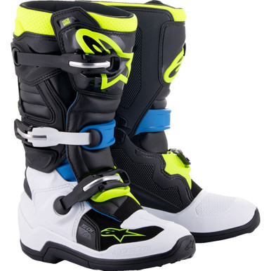 Alpinestars #2015017-1795-4 - Youth Tech 7S Boots - Black/Blue/Yellow - US 4 / EU 37