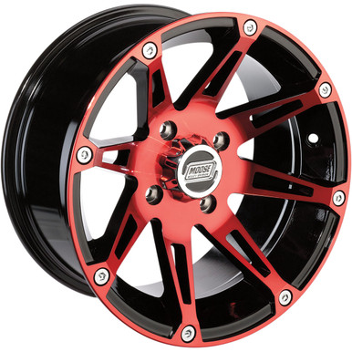 Moose Offroad - Wheel - 387X - Rear - Anodized Red/Black - 14x8 - 4/110 - 4+4