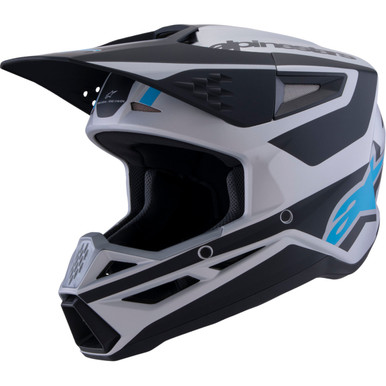 Alpinestars #8301026-1949-XL - SM3 Helmet - Heat - Matte Silver/Blue/Black - XL