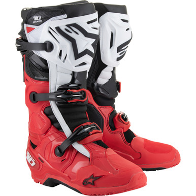 Alpinestars #2010025-3016-9 - Tech 10 Enduro Boots - Bright Red/Black/White - US 9 / EU 43
