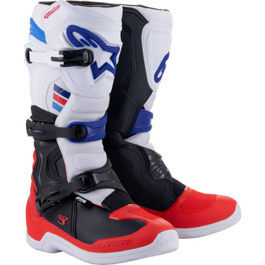 Alpinestars #2013018-2307-8 - Tech 3 Boots - White/Red/Black - US 8 / EU 42