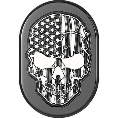 Figurati Designs #FD28-AC-BLK-RT - Antenna Cover - Right Rear Fender - Contrast Cut American Flag Skull - Black