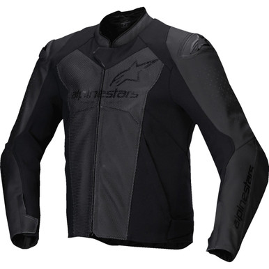 Alpinestars #3103625-1100-52 - Faster v3 Airflow Leather Jacket - Black/Black - US 42 / EU 52