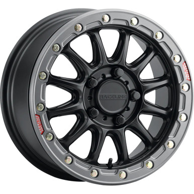 Raceline Wheels #A14BG-77056+40 - Wheel - Alpha - Front/Rear - Black/with Gun Metal Ring - 17x7 - 4/156 - 5+2 (+40 mm)