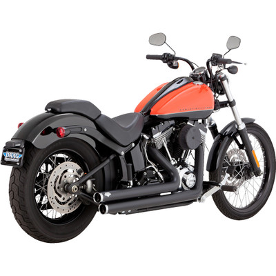 Vance & Hines 2001-2009 Harley-Davidson Softail Night Train EFI FXSTBI Big Shots Staggered Exhaust System - Matte Black