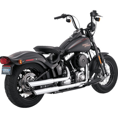 Vance & Hines 2008-2009 Harley-Davidson Softail Cross Bones FLSTSB 3" Twin Slash Slip-On Mufflers - Chrome